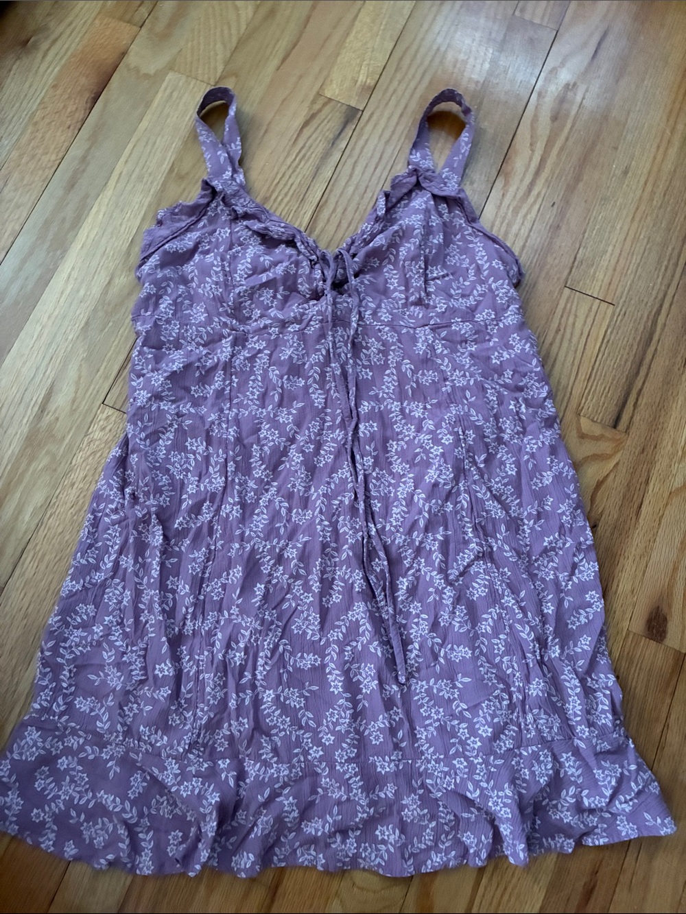 Purple and Floral Ruffle Mini Dress